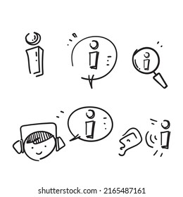 hand drawn doodle Information and Help Desk related icon illustration