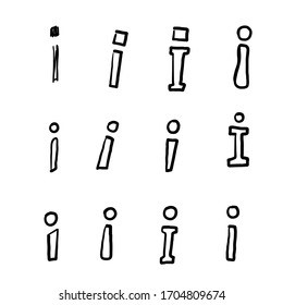 hand drawn doodle information sign icon illustration vector