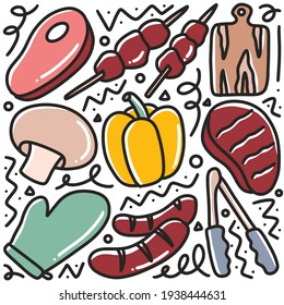 hand drawn doodle ingredient menu with icons and design elements