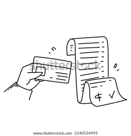hand drawn doodle Invoice bill icon illustration vector isolated
