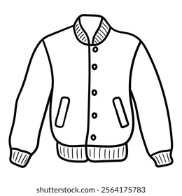 Hand drawn doodle jacket isolated on white background. Vector illustration.