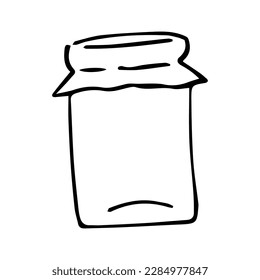 Handgezeichnete Doodle aus einem Glas Marmelade. Vektorgrafik.