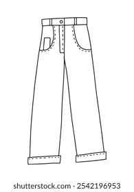 Hand drawn doodle jeans vector illustration