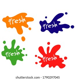 hand drawn doodle juice fresh label fruit icon colorful vector