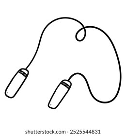 Hand drawn doodle jump rope isolated on white background. Vector illustration.