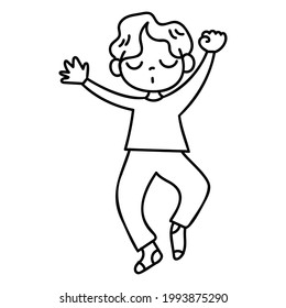 hand drawn doodle kid sleeping illustration vector EPS10