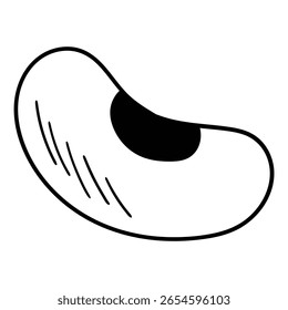 Hand drawn doodle kidney bean isolated on white background. Vector illustration.