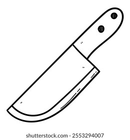 Hand drawn doodle kitchen knife isolated on white background. Vector illustration.
