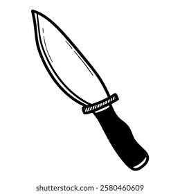 Hand drawn doodle knife isolated on white background. Vector illustration.