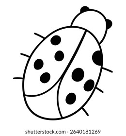 Hand drawn doodle ladybug isolated on white background. Vector illustration.