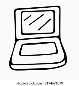 Portátil de doodle dibujado a mano. Ilustración vectorial.
