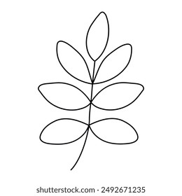 Handgezeichnetes Doodle Blatt isoliert auf weißem Hintergrund. Einfacher Doodle-Stil.
