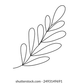 Hand drawn doodle leaf isolated on white background. Simple doodle style.