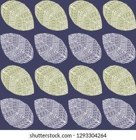 Hand drawn doodle leaf pattern background