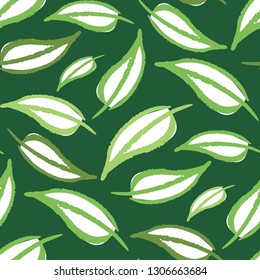Hand drawn doodle leaf pattern background