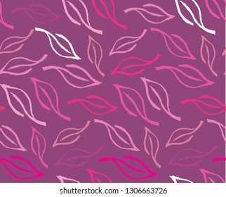 Hand drawn doodle leaf pattern background