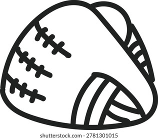 Hand drawn doodle of a leather baseball glove or mitt used for catching the ball.