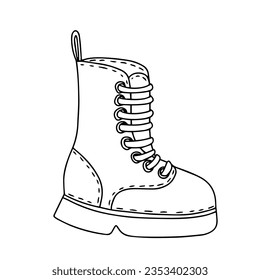 Hand drawn doodle leather boot vector illustration