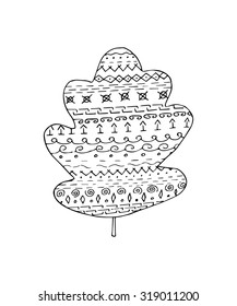 Hand drawn doodle leave