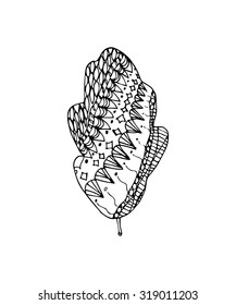 Hand drawn doodle leave
