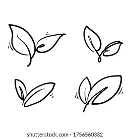 hand drawn doodle leaves illustration symbol isolated 