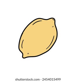 Hand drawn doodle lemon isolated on white background. Vector illustration.