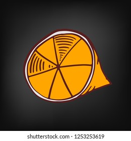 Hand drawn doodle lemon on chalkboard background. Vector illustrtion.