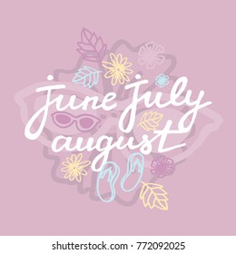 Hand drawn doodle lettering - month of the year