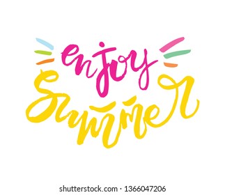 Hand drawn doodle lettering poster - Summer Vibes