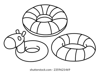 Hand drawn doodle life ring on white background. vector illustration