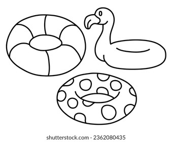 Hand drawn doodle life ring on white background. vector illustration