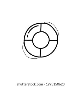 Hand drawn doodle lifebuoy.Summer doodle.Vector doodle illustration.