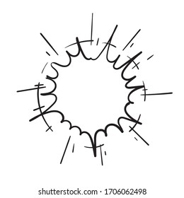 hand drawn doodle light beam, light burst illustration vector isolated