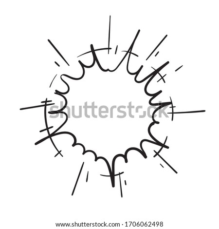 hand drawn doodle light beam, light burst illustration vector isolated