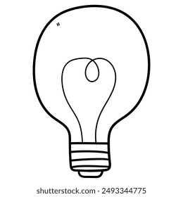 Hand drawn doodle light bulb isolated on white background. Vector illustration.