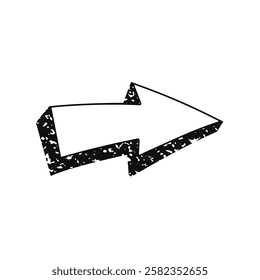 Hand drawn doodle line arrow right texture design.vector illustration