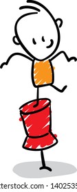 hand drawn doodle line art cartoon design character - isolated vector illustration outline 
