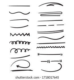 hand drawn doodle line art collection element illustration doodle vector