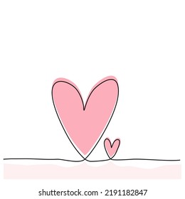 Hand drawn doodle line art of heart ,vector illstration.