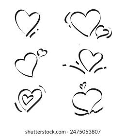 Hand drawn doodle line love vector