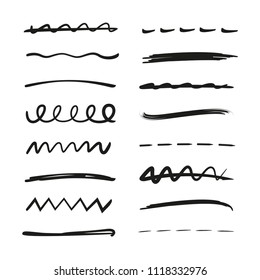 Línea de doodle dibujada a mano para marcar texto