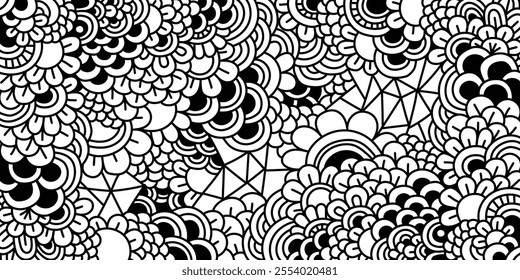 Hand drawn doodle line pattern background illustration