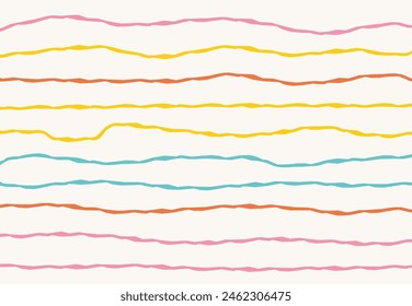 Líneas de garabato dibujadas a mano y cuadrícula. Forma orgánica con textura de pincel seco en color de moda. abstracto creativo minimalista artístico pintado a mano composición grunge trazos. Ilustración vectorial