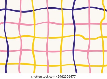 Hand drawn doodle lines and grid. Organic shape with dry brush texture in trendy color. abstract creative minimalist artistic hand painted composition grunge strokes. Vector illustration