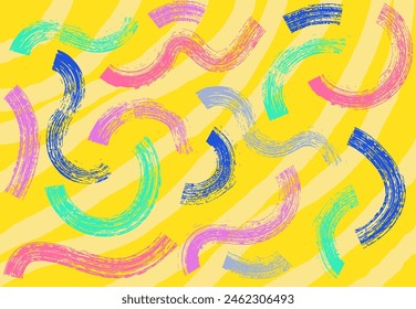 Hand drawn doodle lines and grid. Organic shape with dry brush texture in trendy color. abstract creative minimalist artistic hand painted composition grunge strokes. Vector illustration