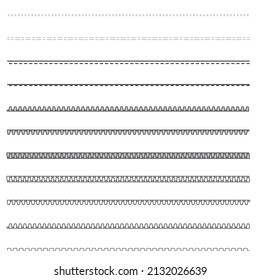 Hand drawn doodle lines set. Ink pen brushes, underline pencil strokes, drawing dividers for your design