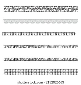 Hand drawn doodle lines set. Ink pen brushes, underline pencil strokes, drawing dividers for your design