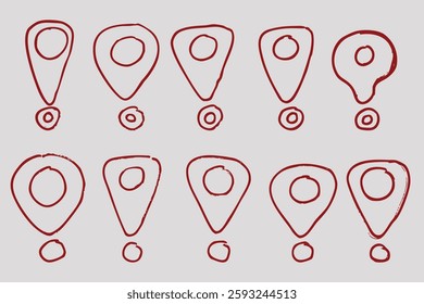 hand drawn doodle location pin in vector