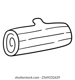 Hand drawn doodle log isolated on a white background. Vector illustration.