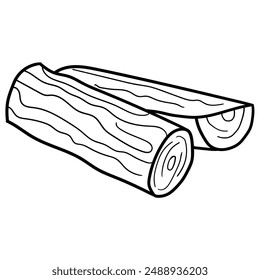 Handgezeichnetes Doodle von Stämmen isoliert auf einem weißen Hintergrund. Vektorillustration.